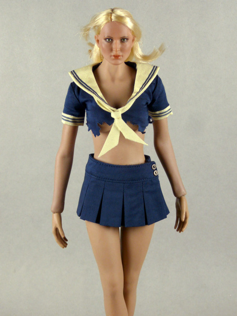 Super Duck 1/6 Scale Female Sexy School Girl Navy Uniform with Mini Navy Skirt Set